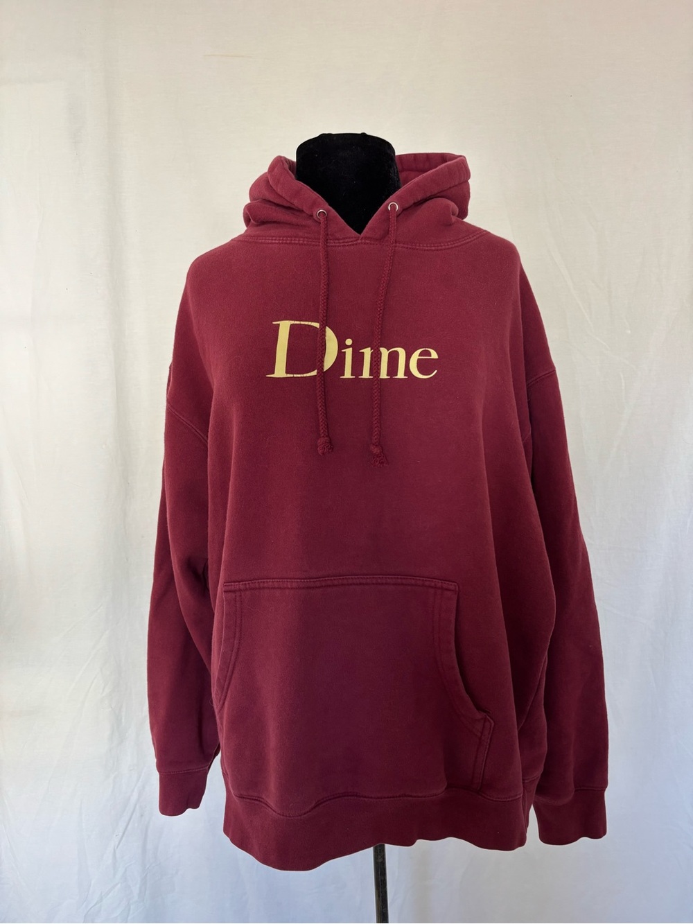 Dime Burgundy Oversized Hoodie Large Skater Grunge Streetwear Casualcore